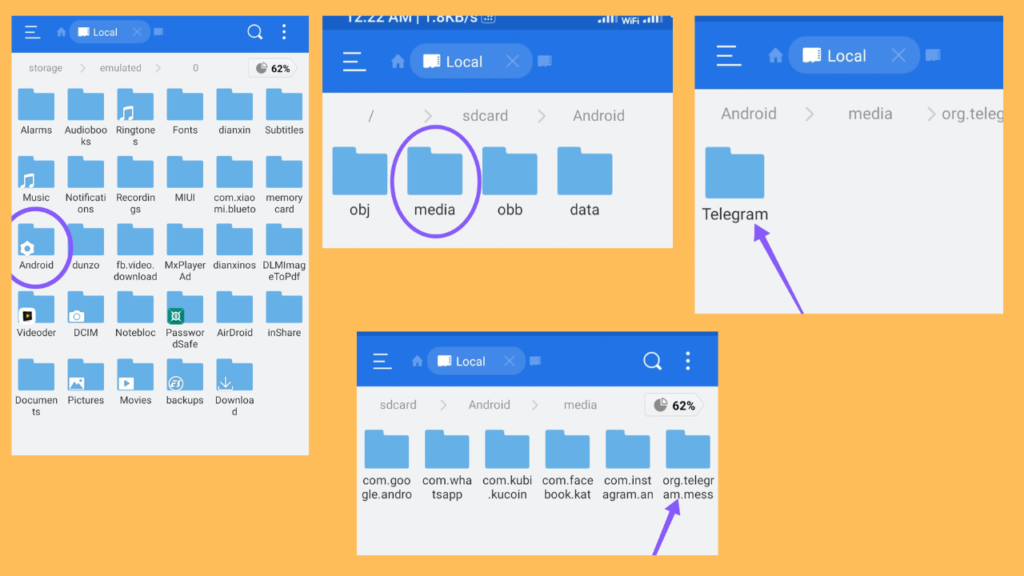 Telegram media files not showing in the file manager