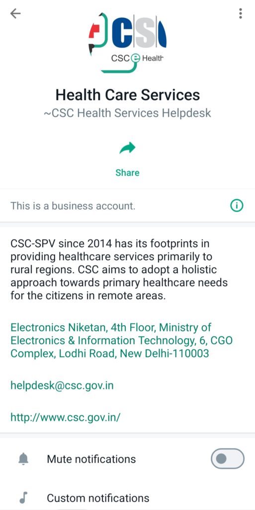 health care services in rural areas through WhatsApp