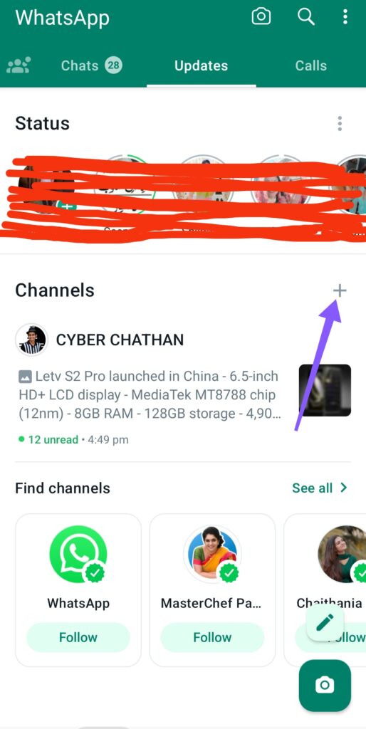 how to access WhatsApp channels