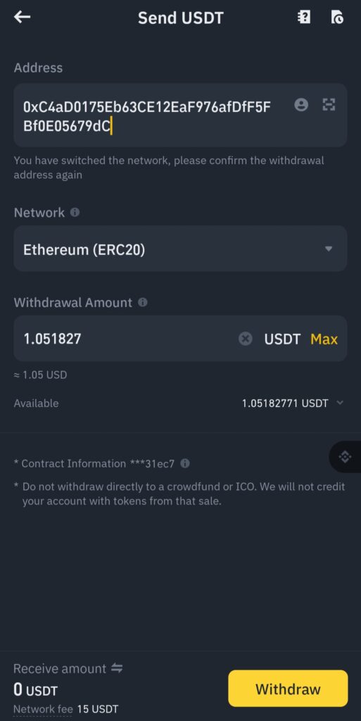 send crypto from binance to trust wallet